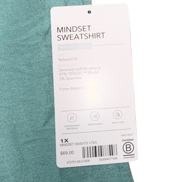 ATHLETA Mindset Sweatshirt - Women’s 1X Villa Teal - Picture 13 of 14